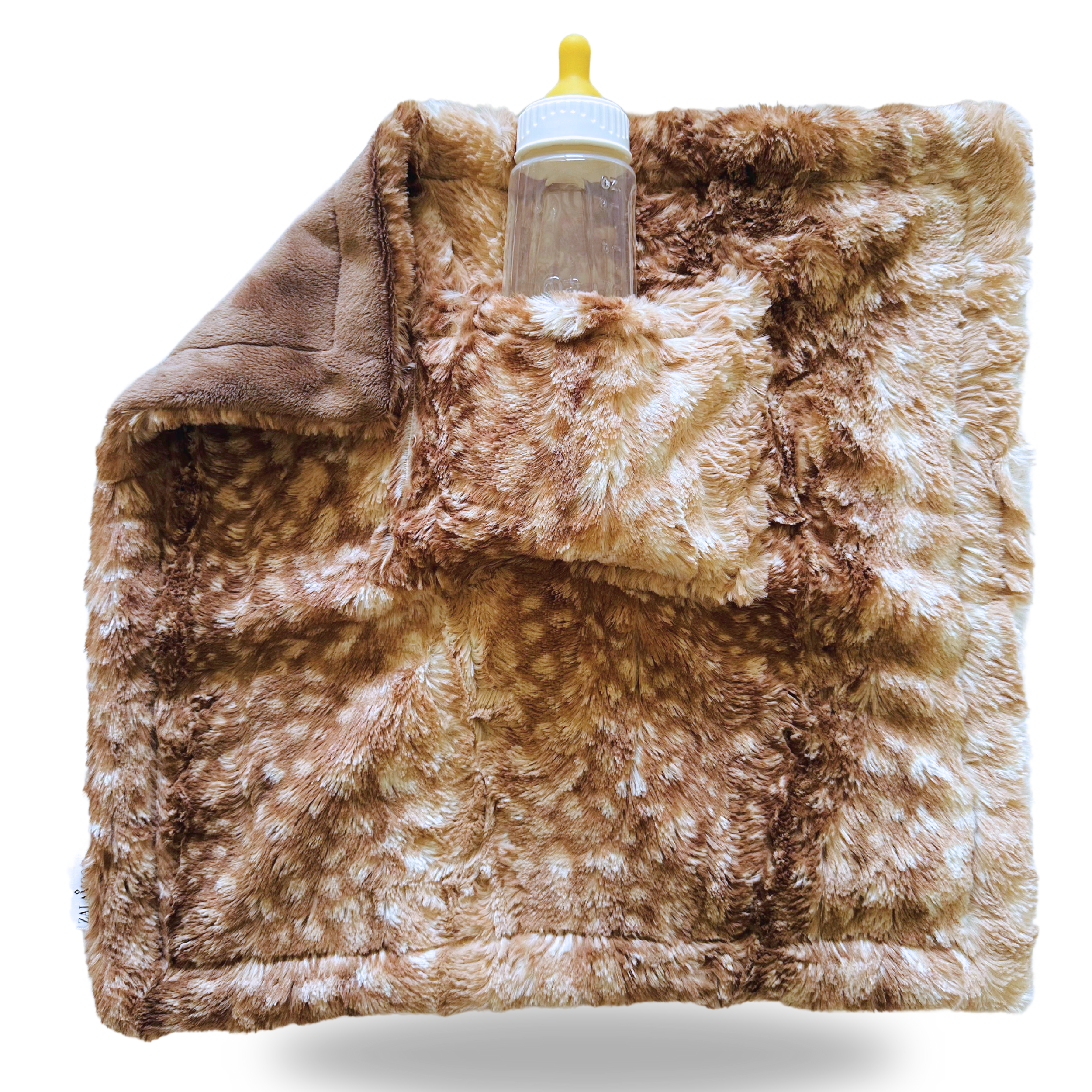 MINI LUNA PLUSH LUXIE POCKET BLANKETS - FAWN