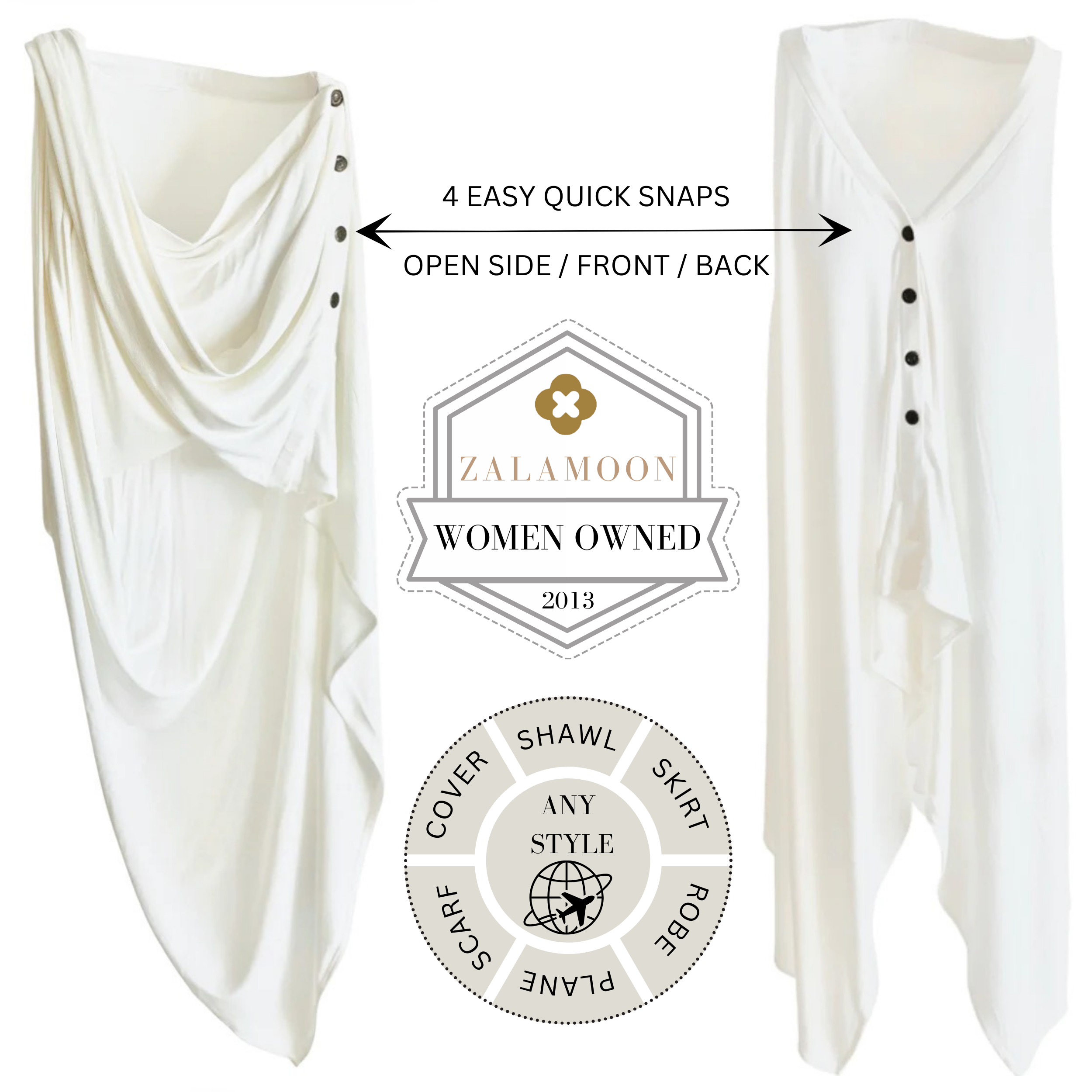 MATERNITY SNAP WRAP IVORY