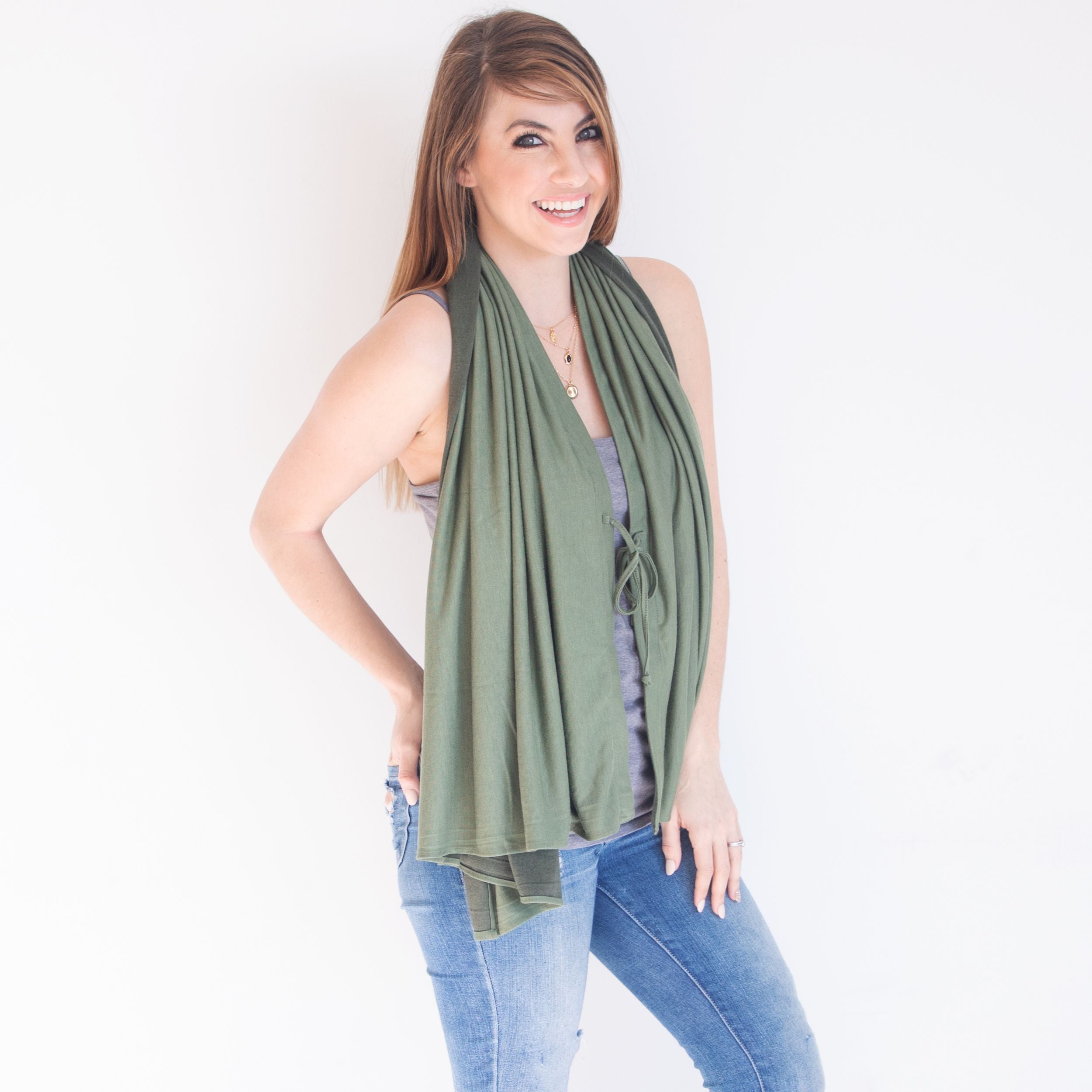 ARMY GREEN NURSING SHAWL