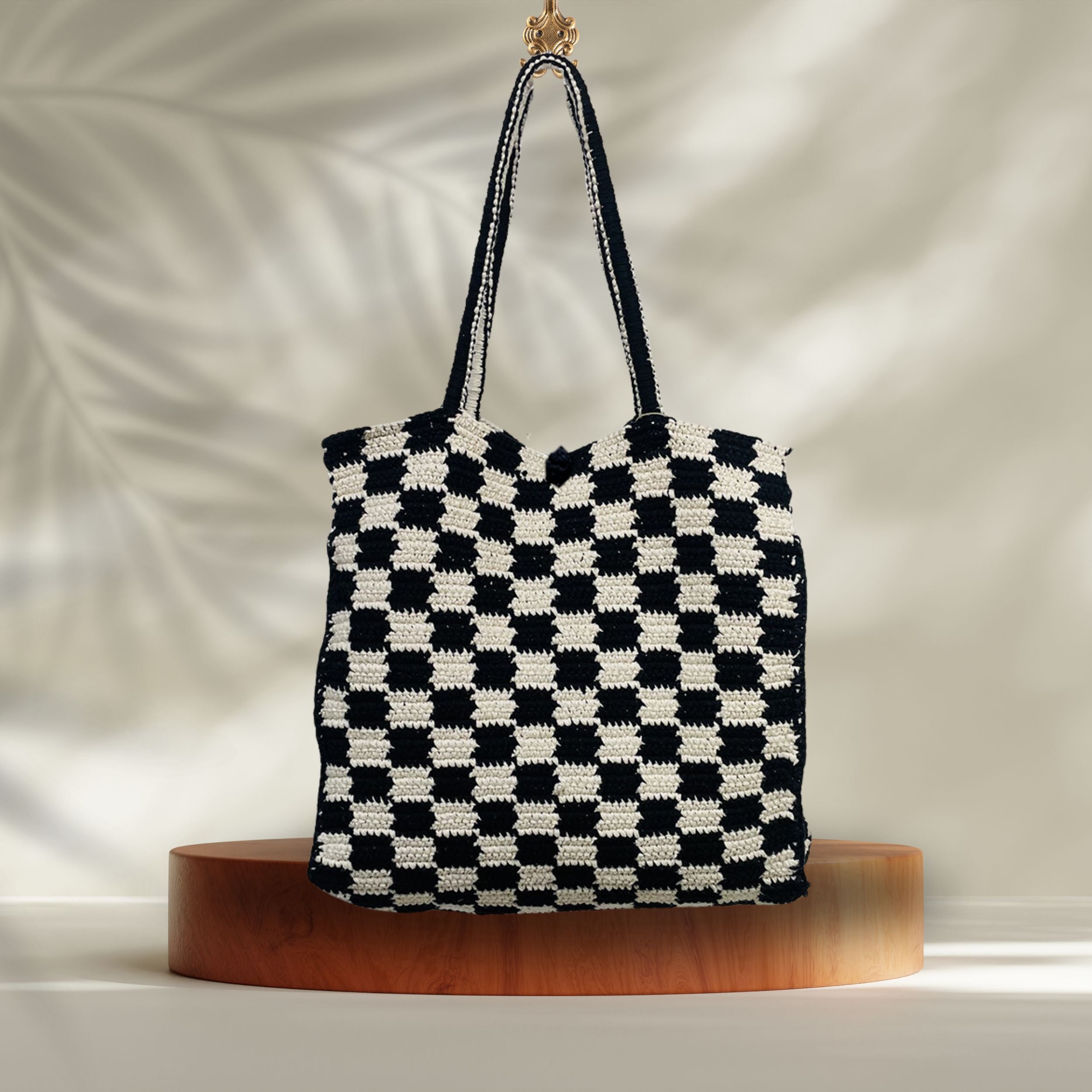 BLACK + WHITE CHECKERED WASHABLE BAG