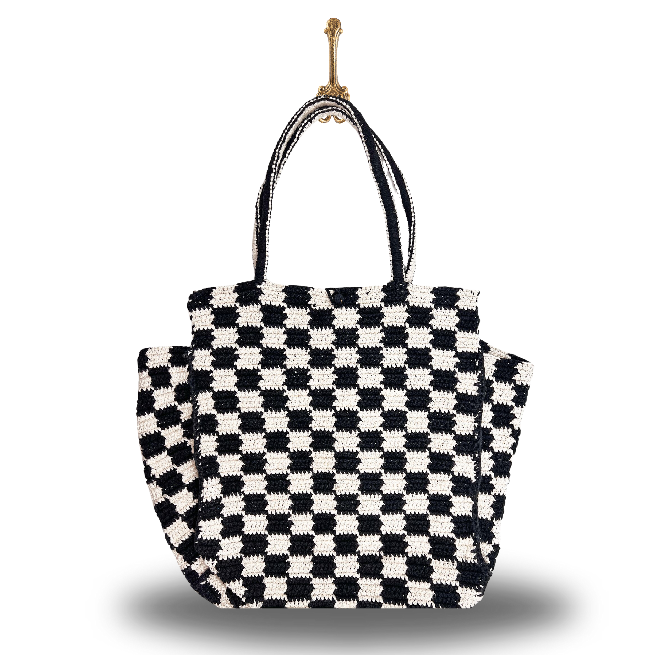 BLACK + WHITE CHECKERED WASHABLE BAG