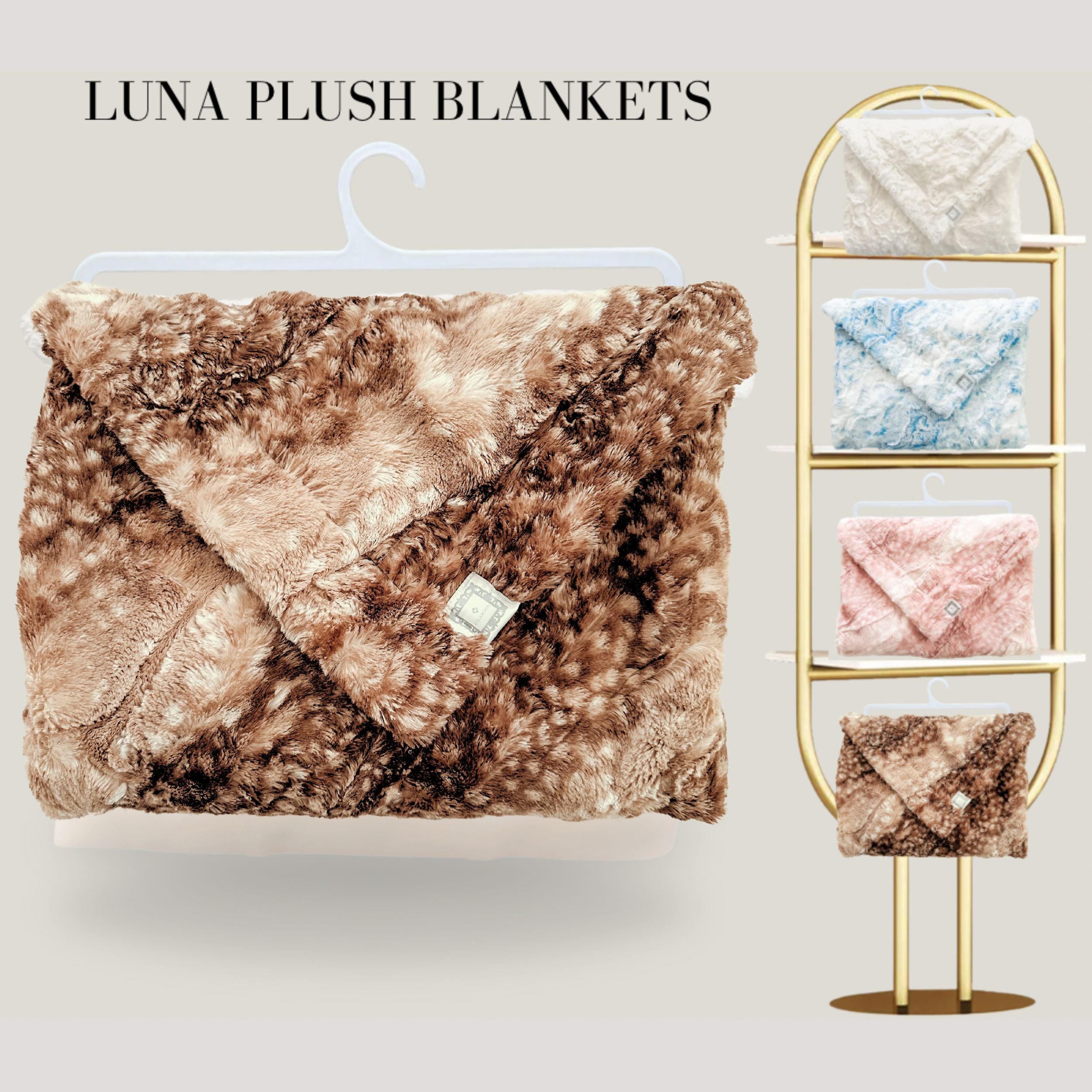 LUNA PLUSH LUXIE KIDS BLANKETS - FAWN