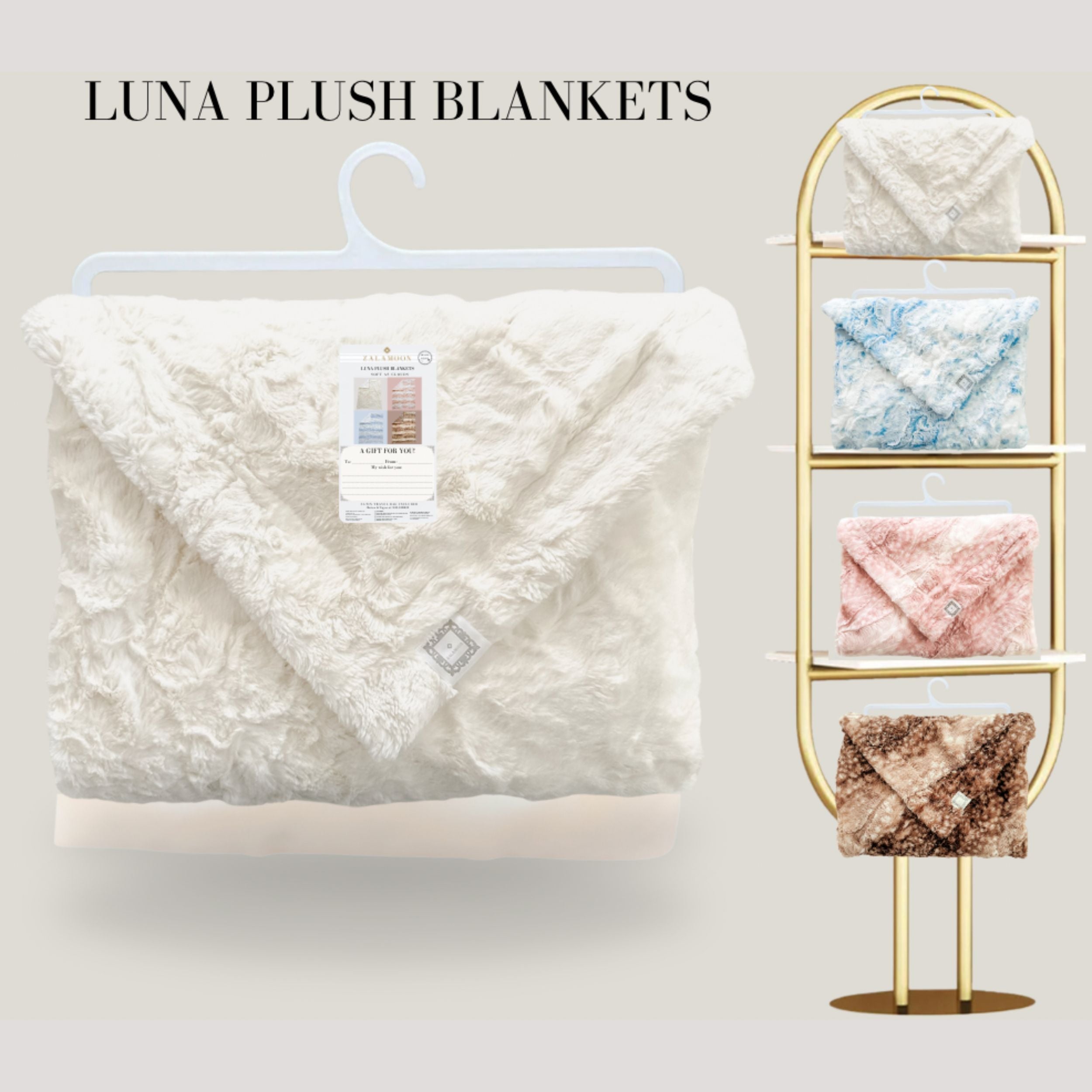 LUNA PLUSH LUXIE KIDS BLANKETS - IVORY