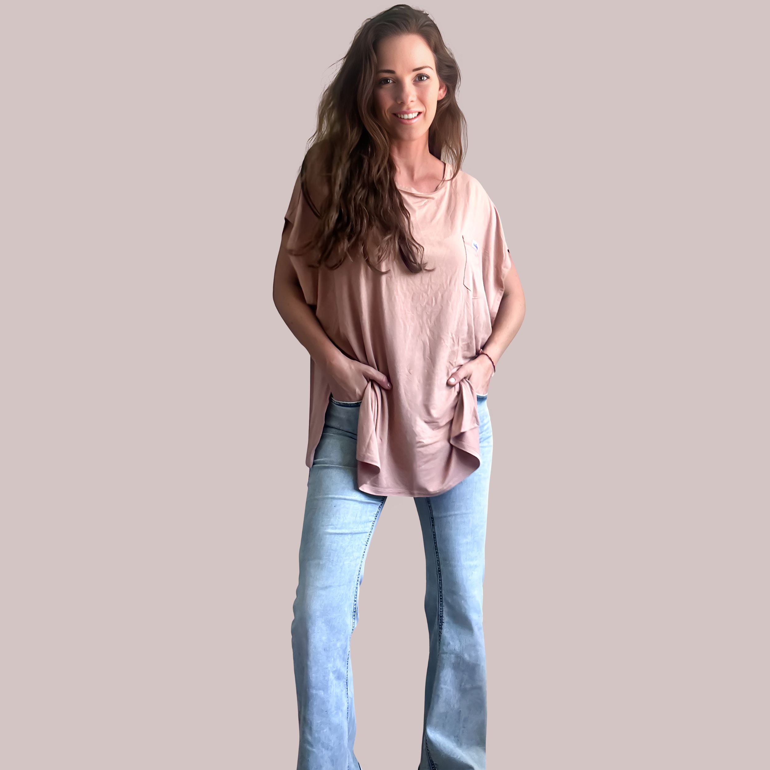 NURSING POCKET TEE SHIRT - NUDE