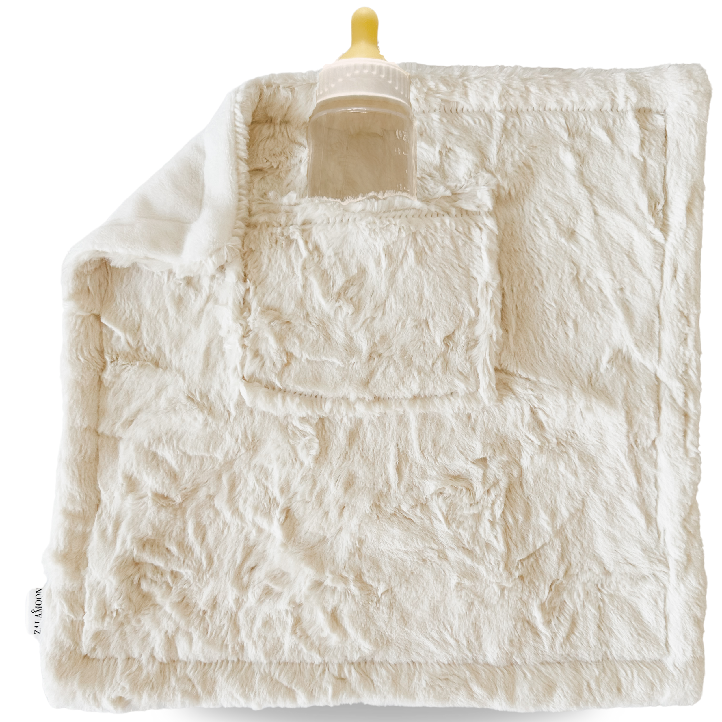 MINI LUNA PLUSH LUXIE POCKET BLANKETS - IVORY