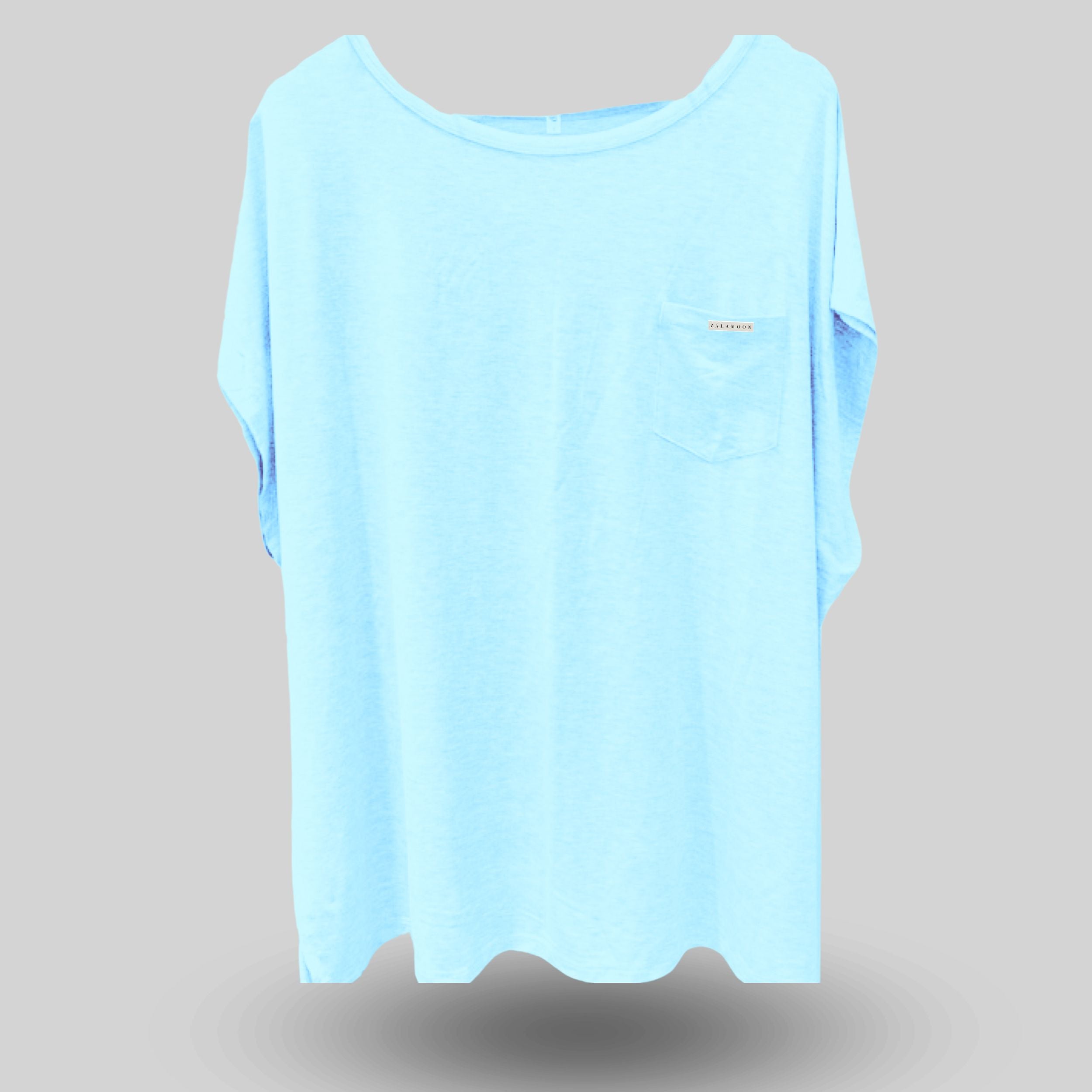 NURSING POCKET TEE SHIRT - SKY BLUE