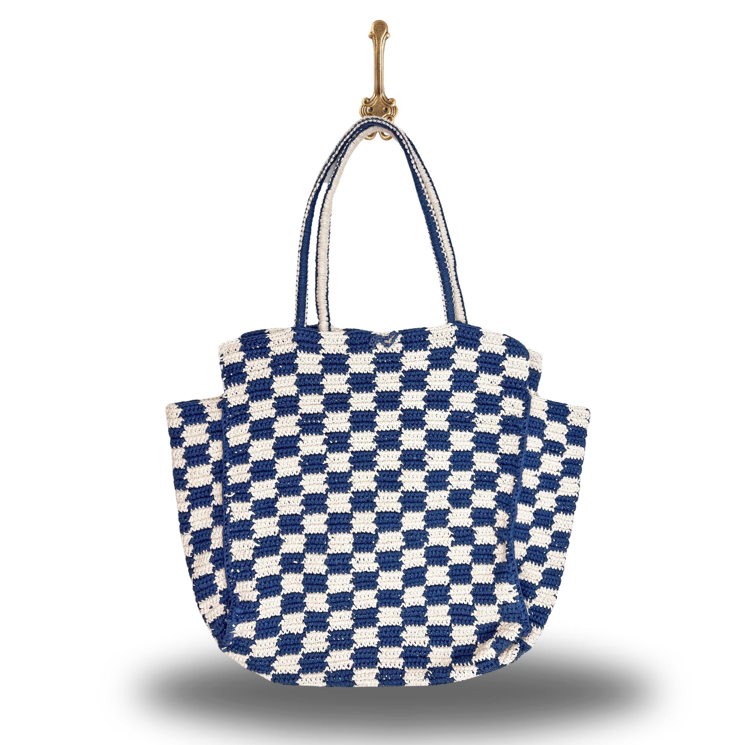 NAUTICAL + WHITE CHECKERED WASHABLE BAG