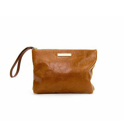 THE CARRY ON CLUTCH POLO TAN SUEDE - zalamoon.com